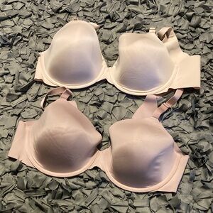 Soma vanishing 360 perfect coverage Women's Bra Set - Cream and Pink